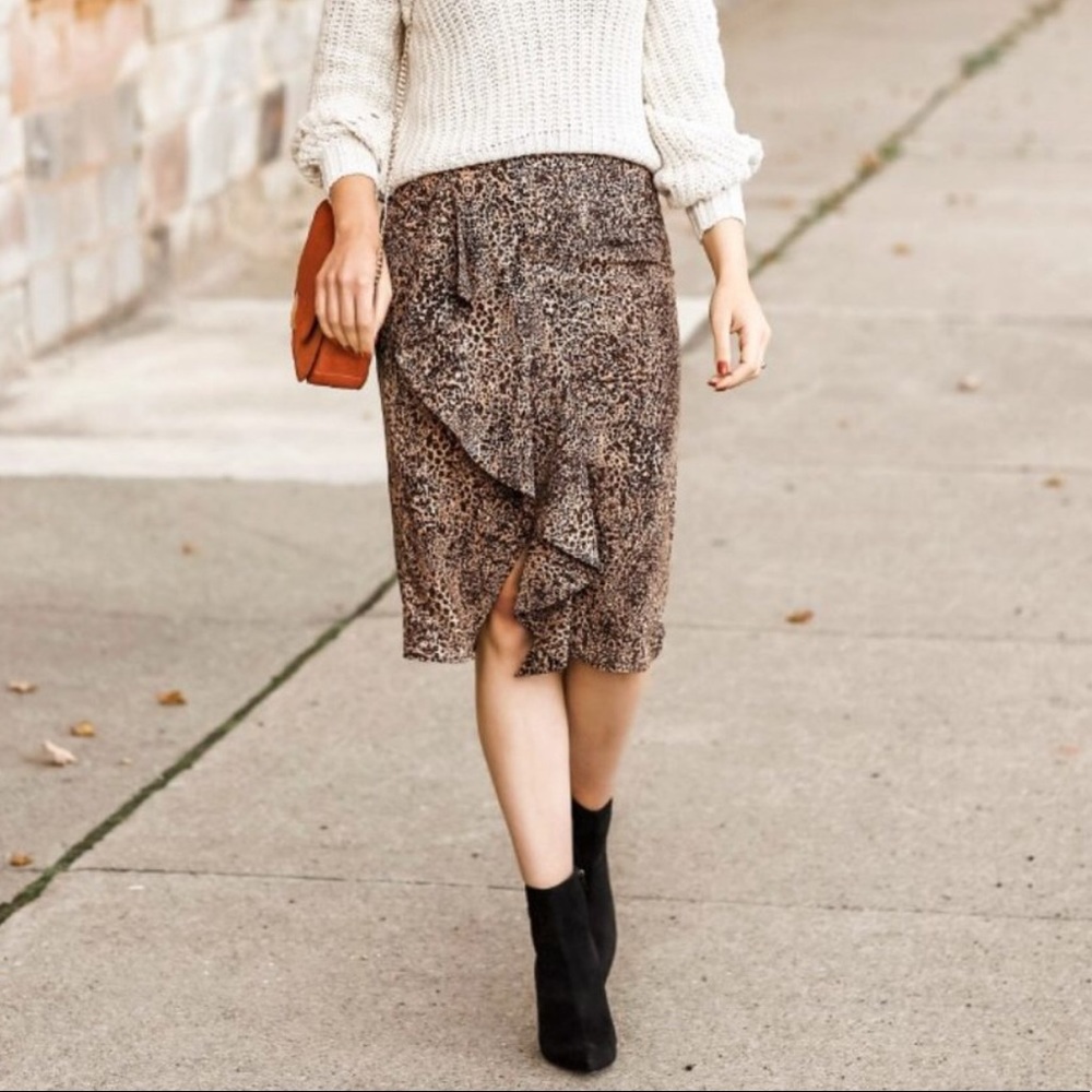 1. State Leopard Print Skirt